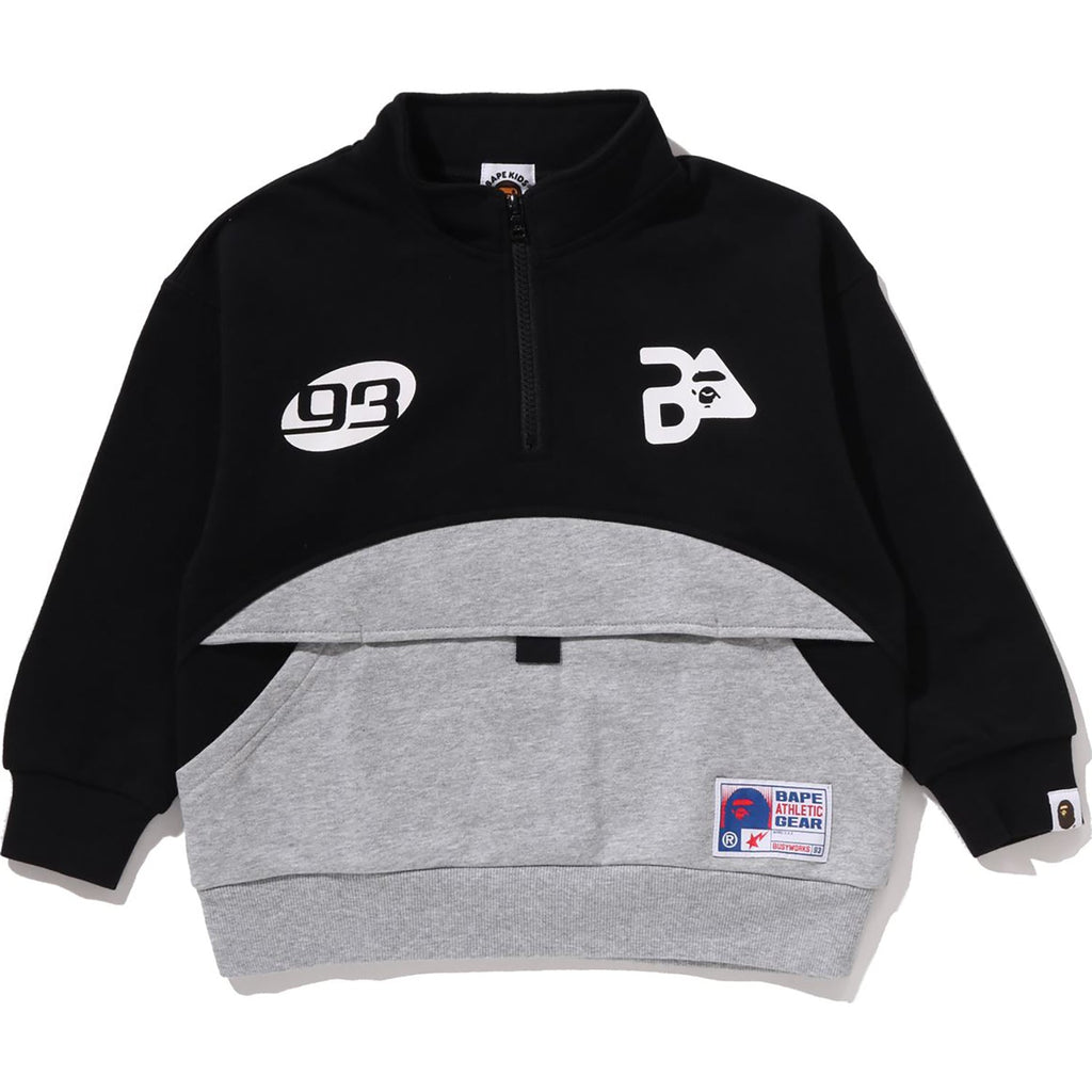 BAPE RELAXED FIT HALF ZIP SWEATSHIRT KIDS