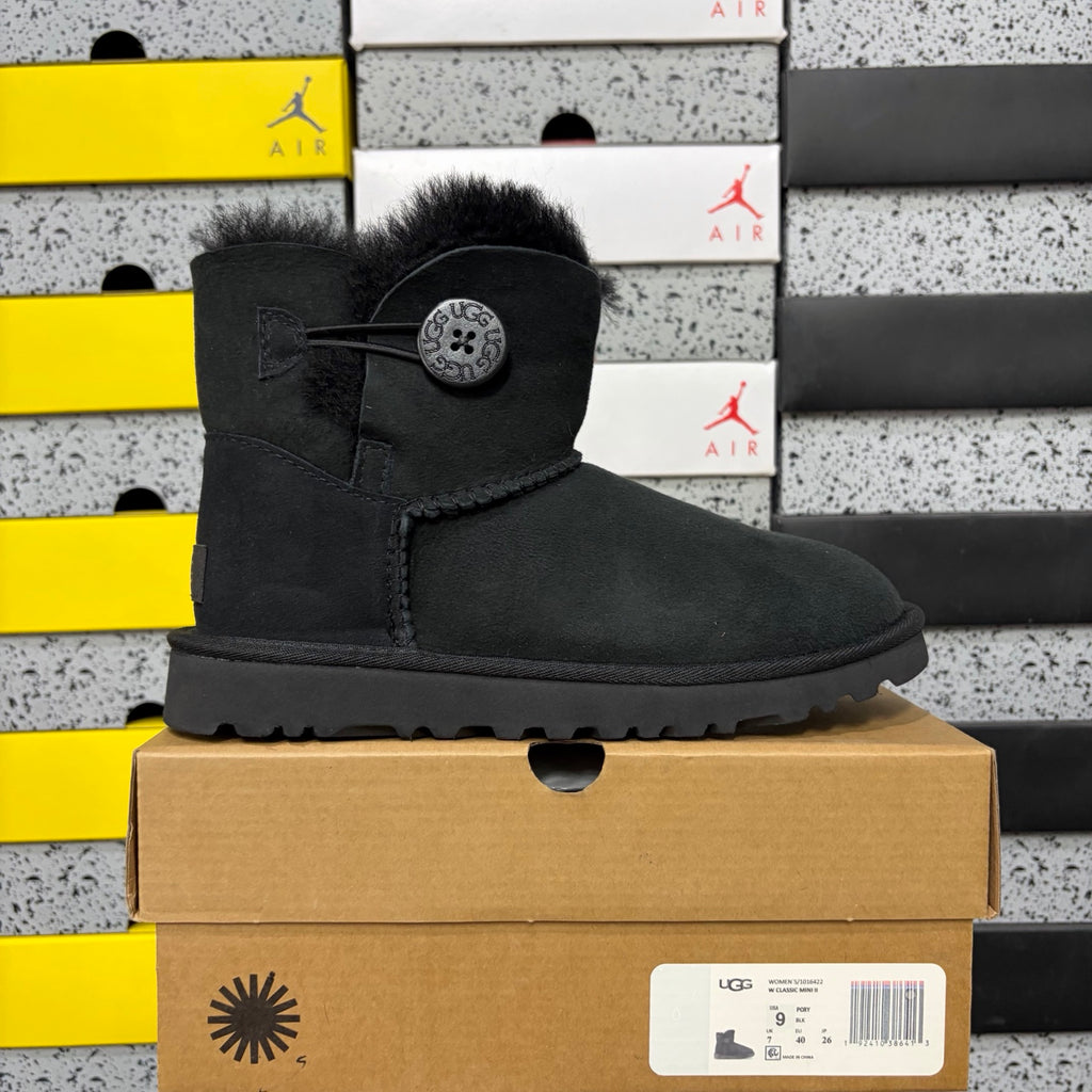 UGG Mid-Calf Snow Boots Wooden Buckle 6422 | Black | Sizes 35-40