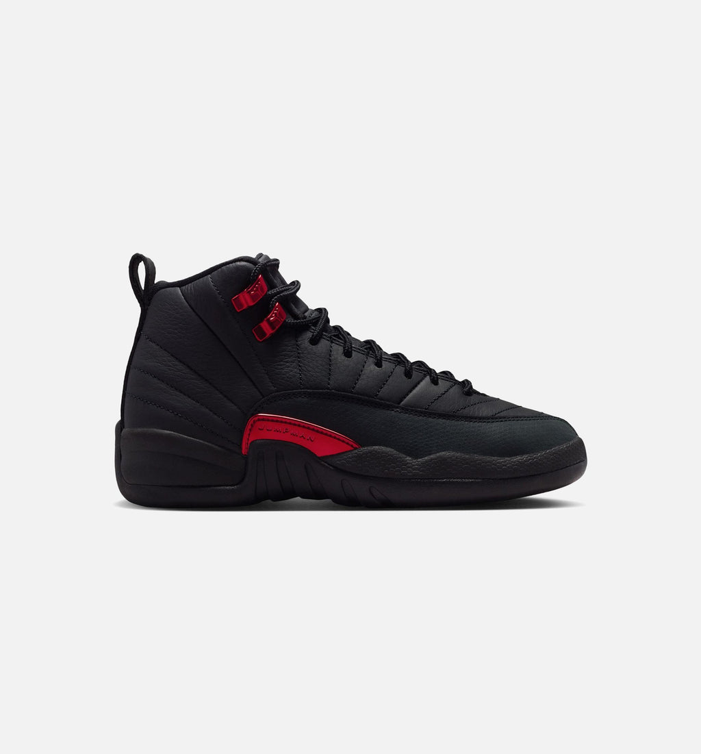 Air Jordan 12 Retro Bloodline Grade School Lifestyle Shoes - Black/Varsity Red