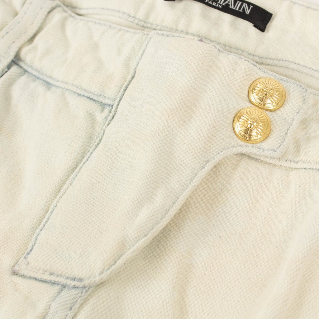 Light Blue Bleached Moto Jeans