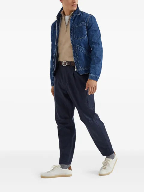 Brunello Cucinelli high neck zip front sweatshirt