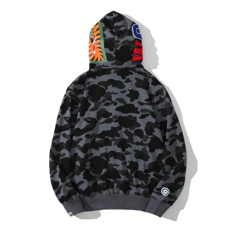 BAPE Color Camo Shark Zip Hoodie Black 0039 100000106SFZH BLAC