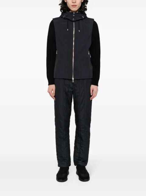 Moorer contrasting hooded jacket