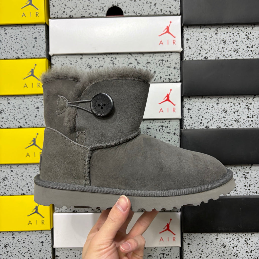 UGG Mid-Calf Snow Boots Wooden Buckle 6422 | Grey | Sizes 35-40