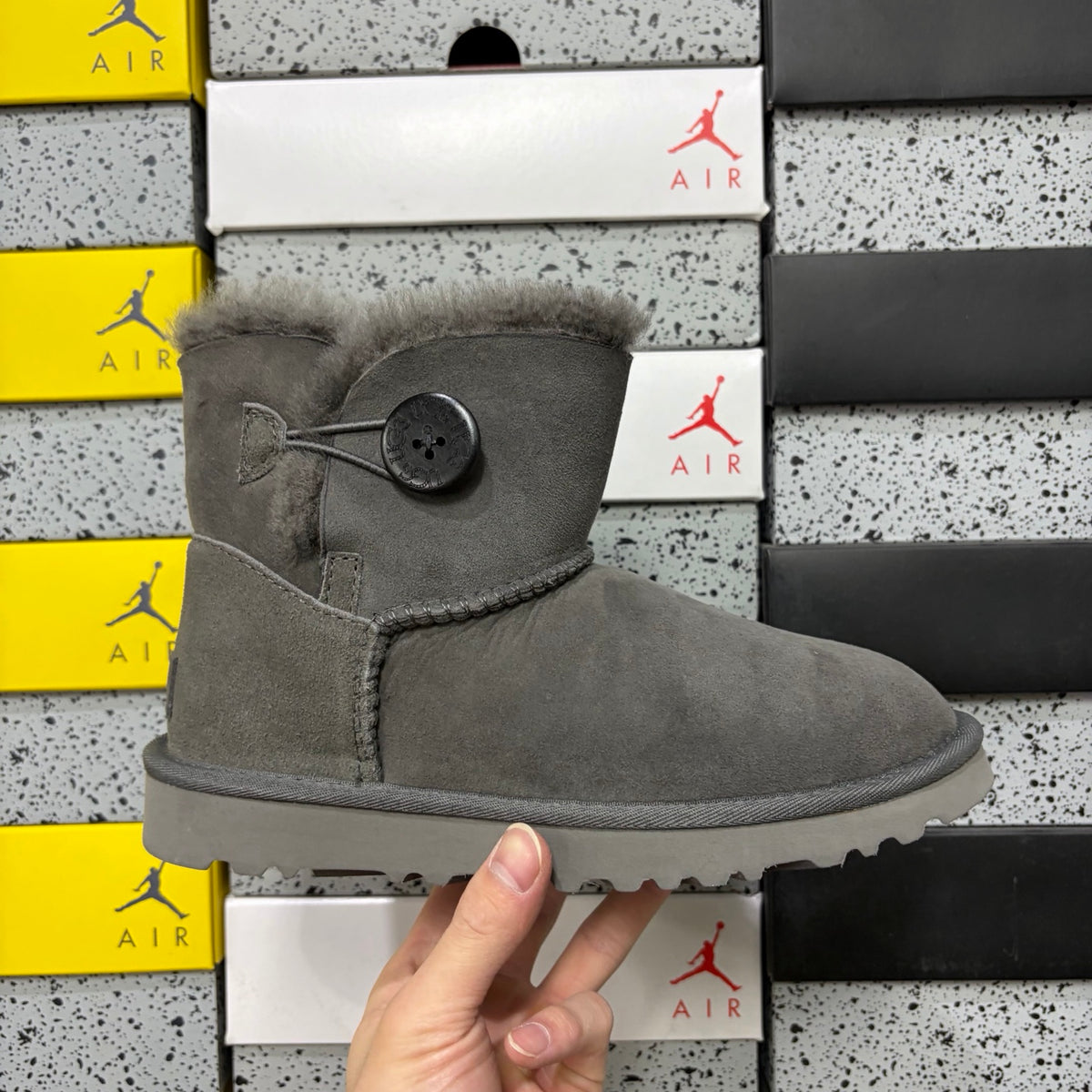 UGG Mid-Calf Snow Boots Wooden Buckle 6422 | Grey | Sizes 35-40