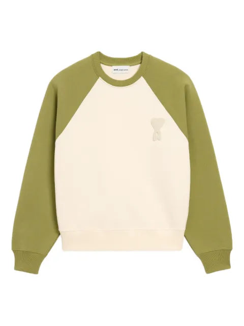AMI Paris Ami De Coeur two-tone crochet sweater