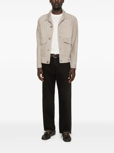 Brunello Cucinelli pocket suede leather jacket