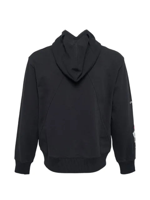 Blackjack zip-fastening logo-detail hoodie
