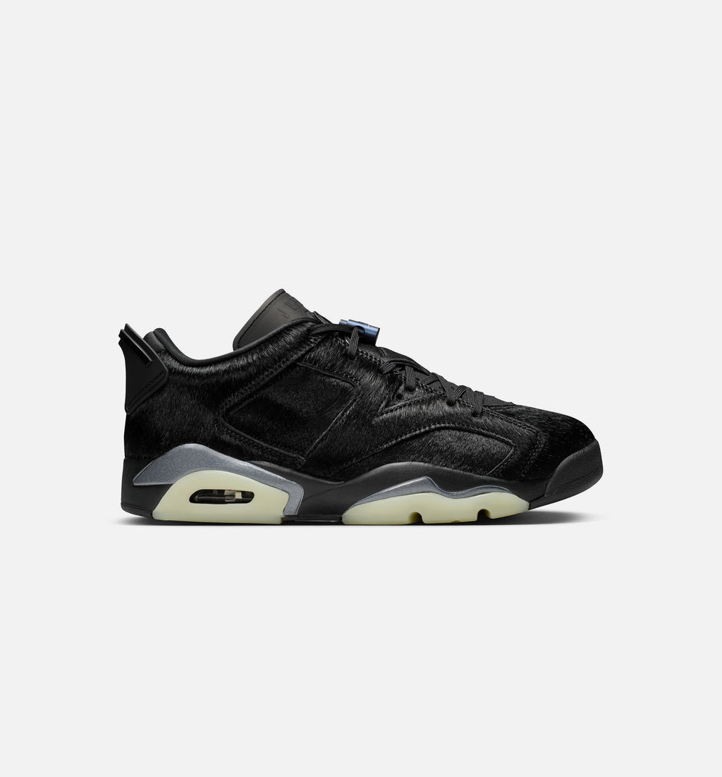 Air Jordan 6 Retro Low Blackout Women's Sneakers - Black / Black
