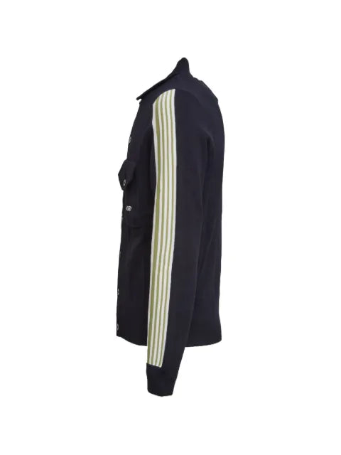 Autry stripe-detail knit shirt jacket