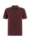 Boggi Milano cotton crepe knit polo shirt
