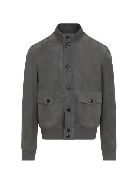 Zegna buttoned leather jacket