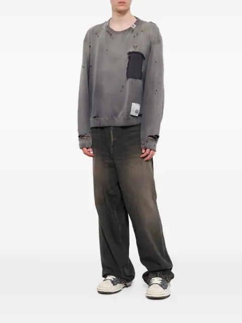 Maison MIHARA YASUHIRO sun-faded distressed sweater