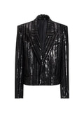 Balmain cropped sequin velvet jacket