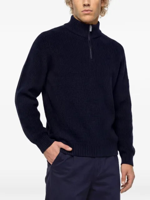 Karl Lagerfeld Jeans half-zip ribbed-knit sweater