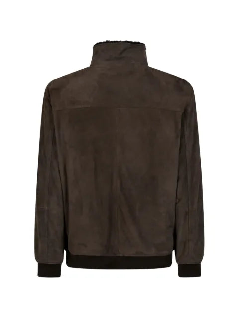 Canali high-neck suede jacket