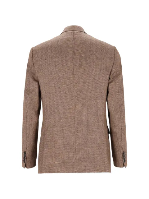 Emporio Armani lined blazer in herringbone virgin wool