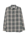Golden Goose check-pattern logo-patch shirt