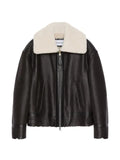 Givenchy couture seam pilot blouson in leather and shearling