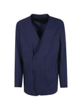 Emporio Armani double-breasted collarless blazer