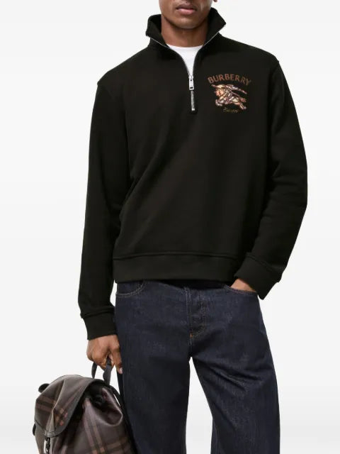 Burberry Knight Check cotton half-zip sweatshirt