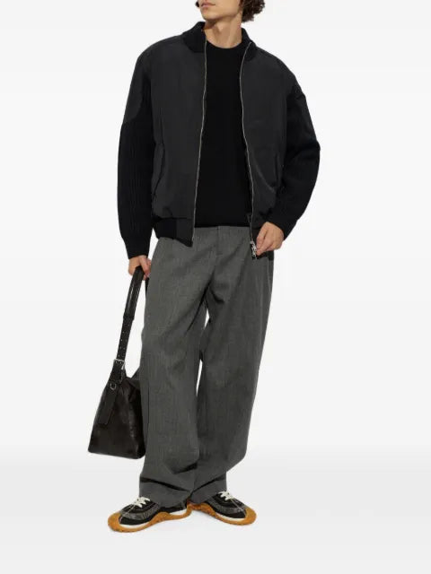 Moose Knuckles ribbed-knit panelled puffer jacket