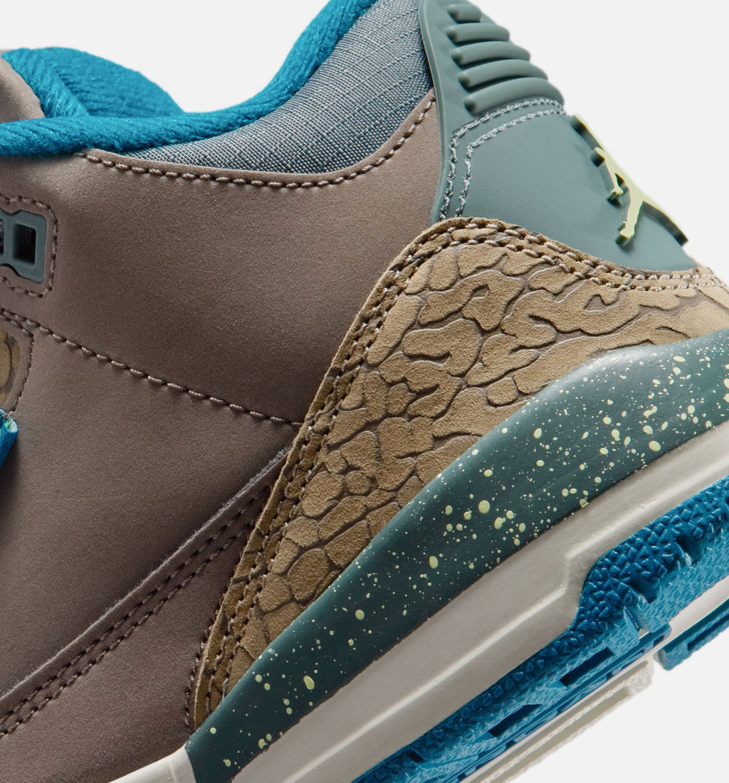 Air Jordan 3 Retro Olive Grey – Preschool Lifestyle Shoe in Olive Grey/Green Abyss/Khaki/Sea Glass