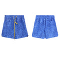 Rhude Blue Snake Print Nylon Shorts