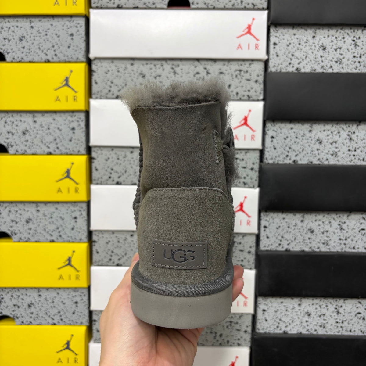 UGG Mid-Calf Snow Boots Wooden Buckle 6422 | Grey | Sizes 35-40