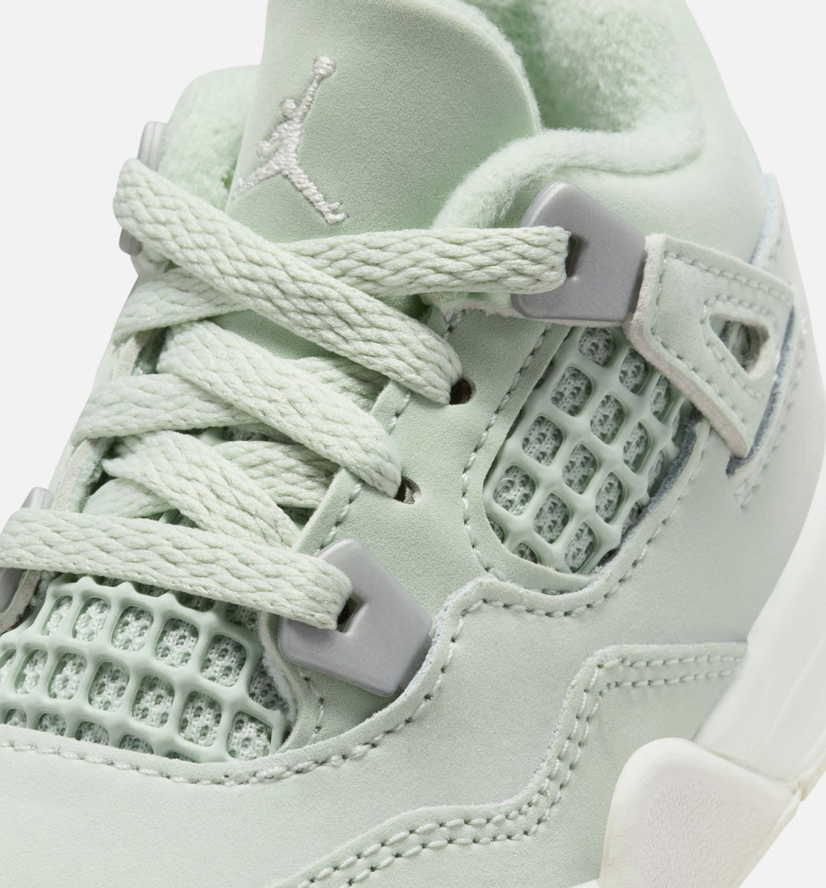 Air Jordan 4 Retro Abundance Infant Sneakers - Seafoam/Sail/Metallic Silver