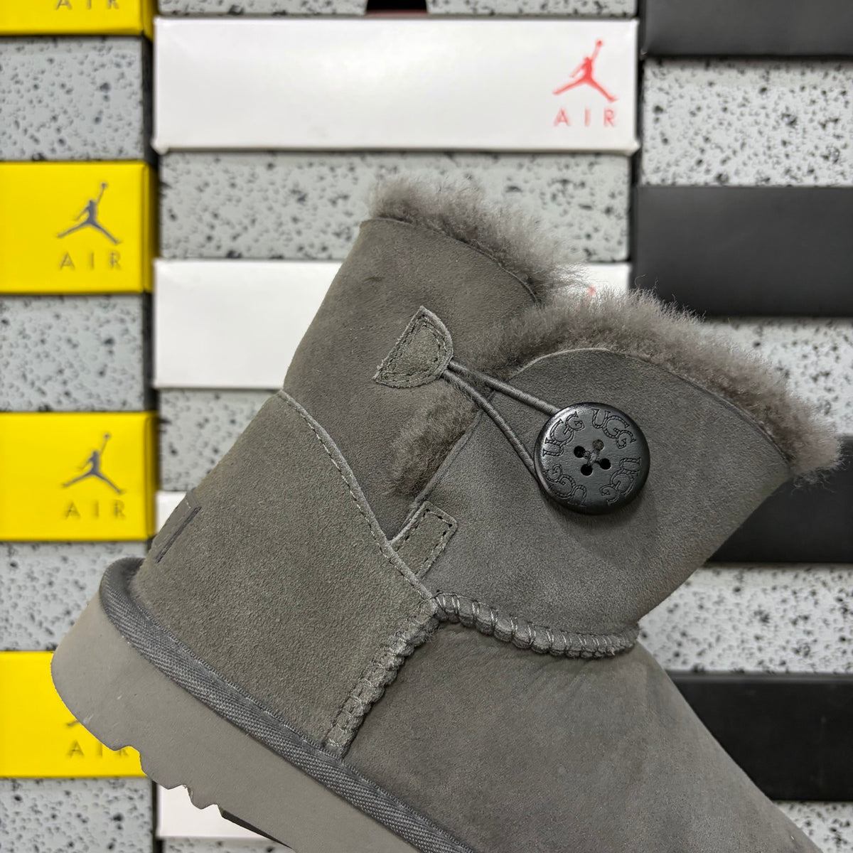 UGG Mid-Calf Snow Boots Wooden Buckle 6422 | Grey | Sizes 35-40