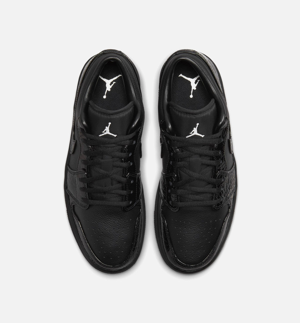 Air Jordan 1 Low Patent Elephant Women's Lifestyle Shoes – Black/White/Metallic Silver