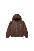 Washed Leather Hoodie