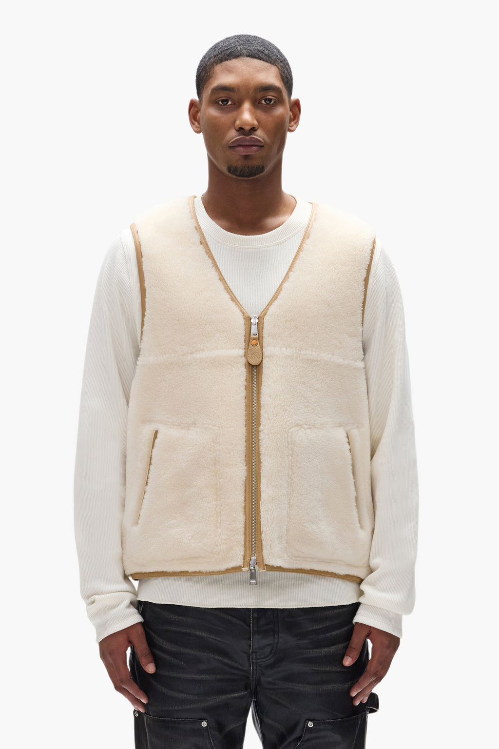 Slab Wordmark Shearling Vest