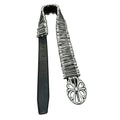 Chrome Hearts Safety Pin Leather Belt Cross Metal Buckle Waist Belt