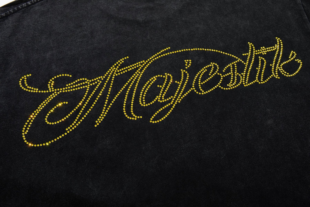 MAJESTIK Racing Graphic Washed Black T-Shirt