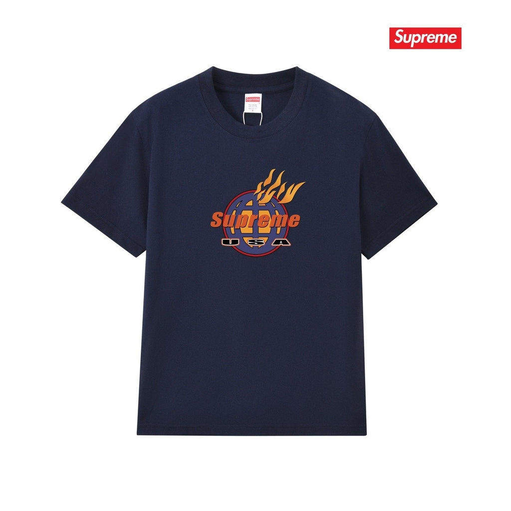 Supreme Flame Globe Graphic Short-Sleeve T-Shirt