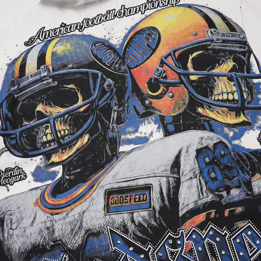 Godspeed Football Skull Graphic T-Shirt