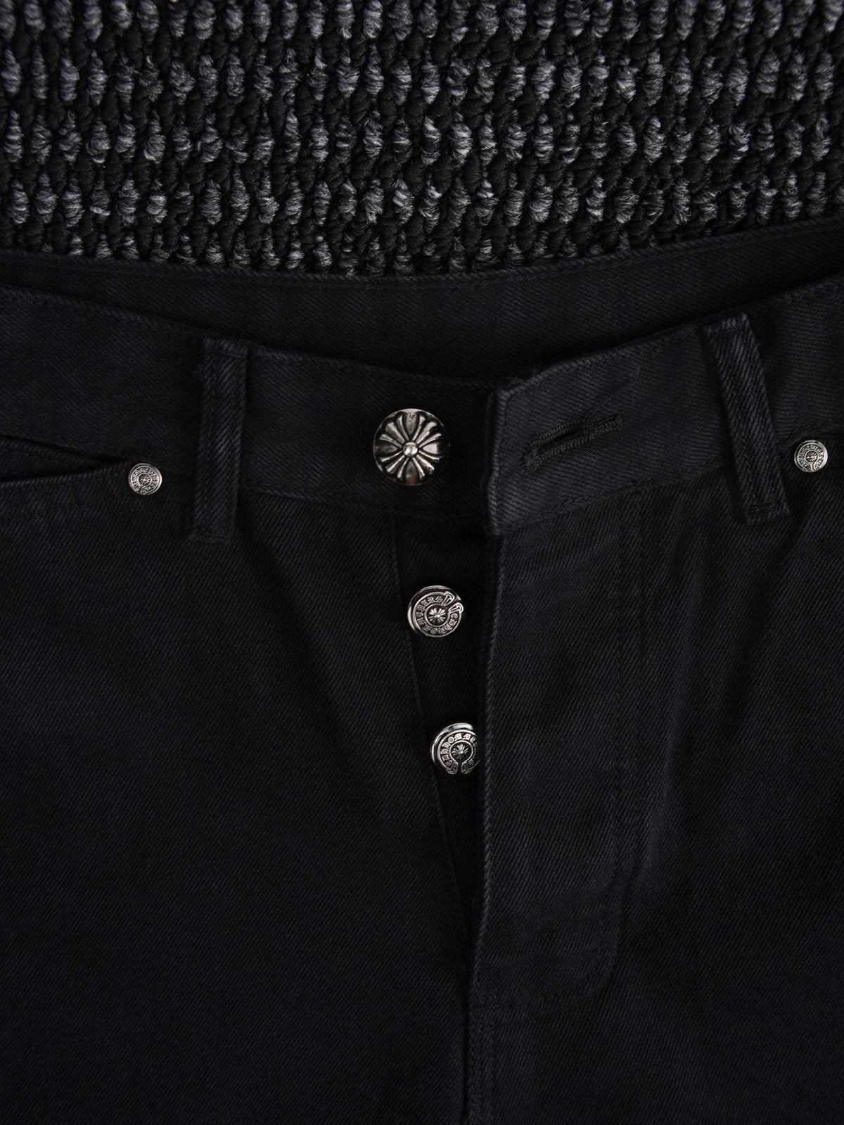 Chrome Hearts Orange Cross Patch Denim-Style Shorts
