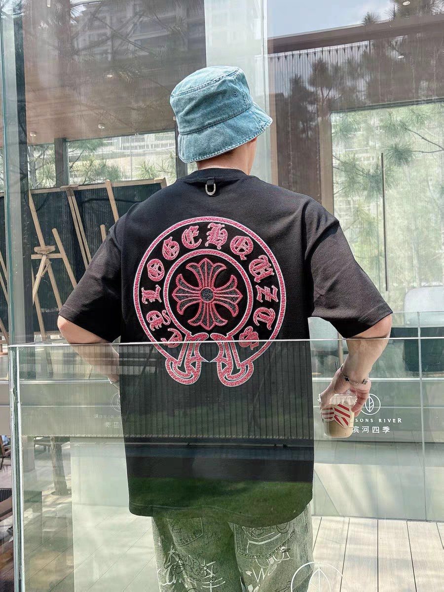Chrome Hearts Horseshoe Sanskrit Cross Embroidered T-Shirt