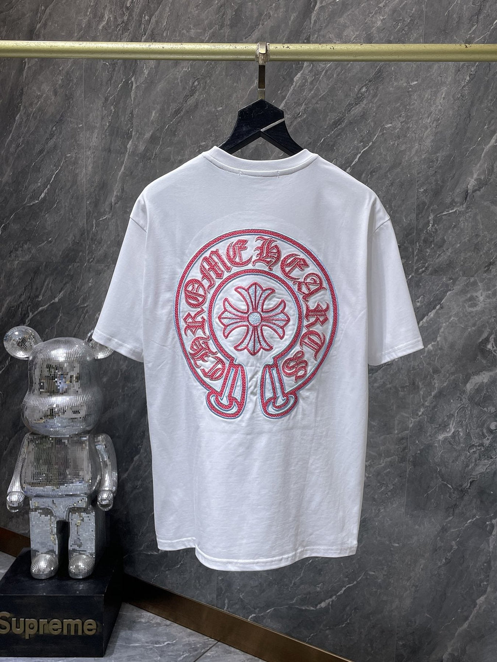 Chrome Hearts Horseshoe Sanskrit Cross Embroidered T-Shirt