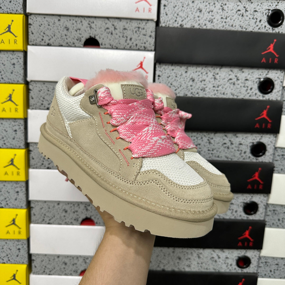 UGG Mele Low Sneaker 4032 | White Pink | EU Sizes 35–44