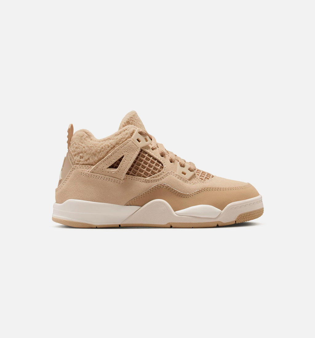 Air Jordan 4 Retro Cozy Girl Preschool Girls' Sneakers - Hemp / Off-White