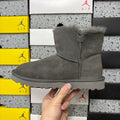 UGG Mid-Calf Snow Boots Wooden Buckle 6422 | Grey | Sizes 35-40