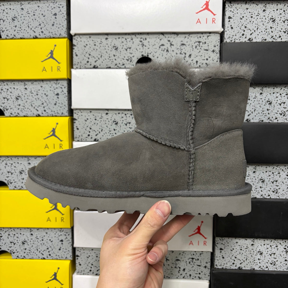 UGG Mid-Calf Snow Boots Wooden Buckle 6422 | Grey | Sizes 35-40