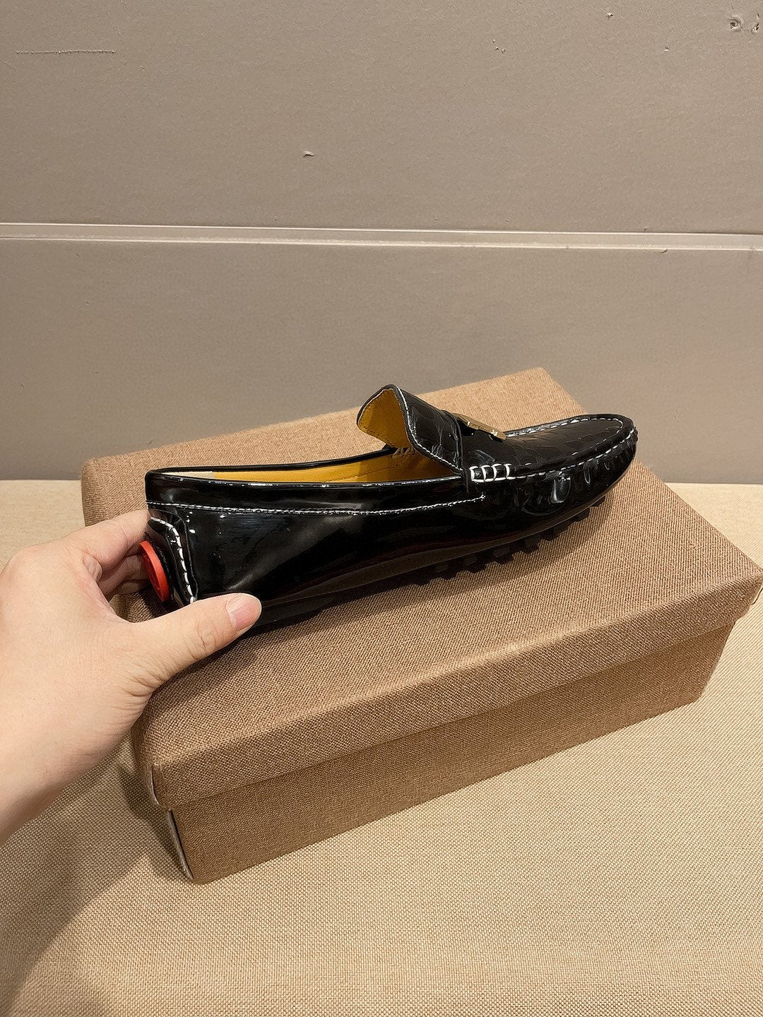 Hermès Black Textured Loafers