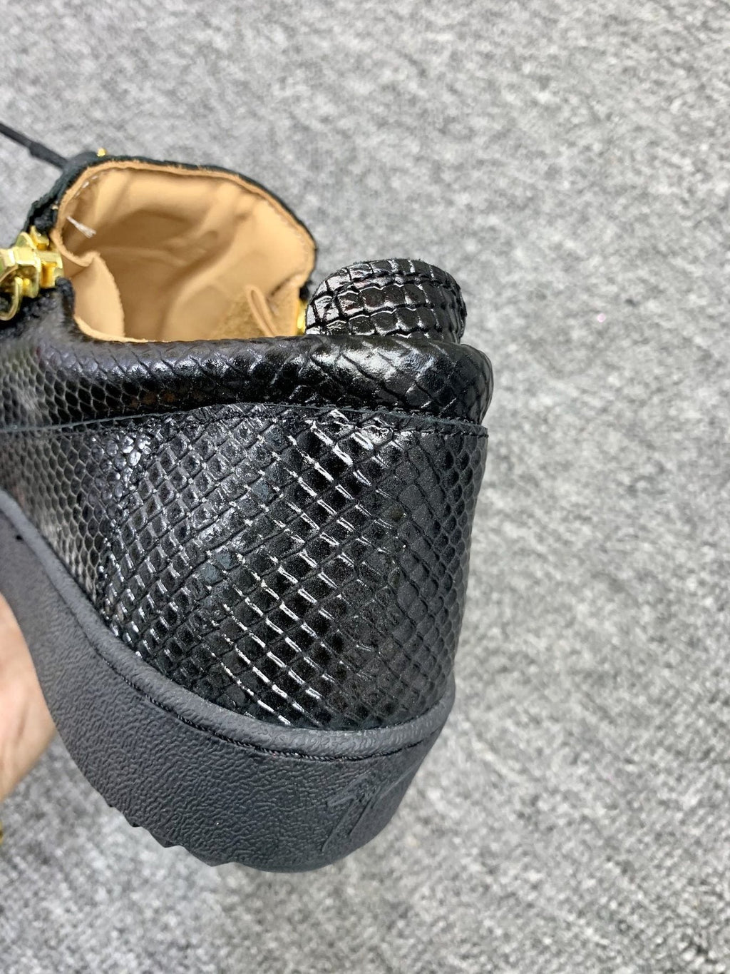 Giuseppe Zanotti Black Snakeskin Low-Top Sneakers