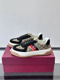 Gucci Men's Black Beige Web Stripe Sneakers