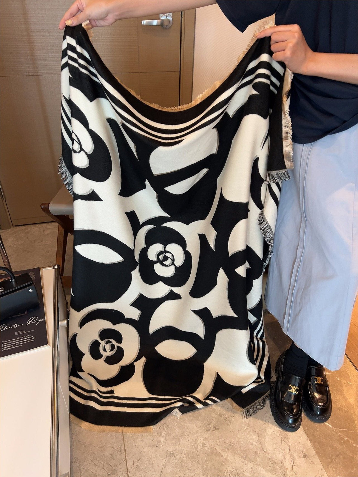 Chanel Floral Square Scarf