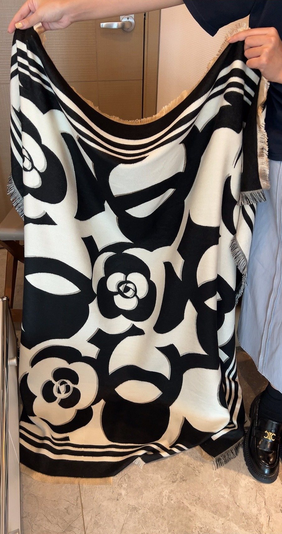 Chanel Floral Square Scarf